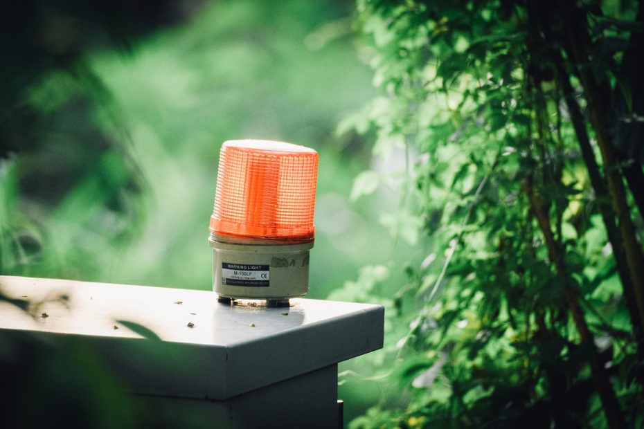 light beacon on table